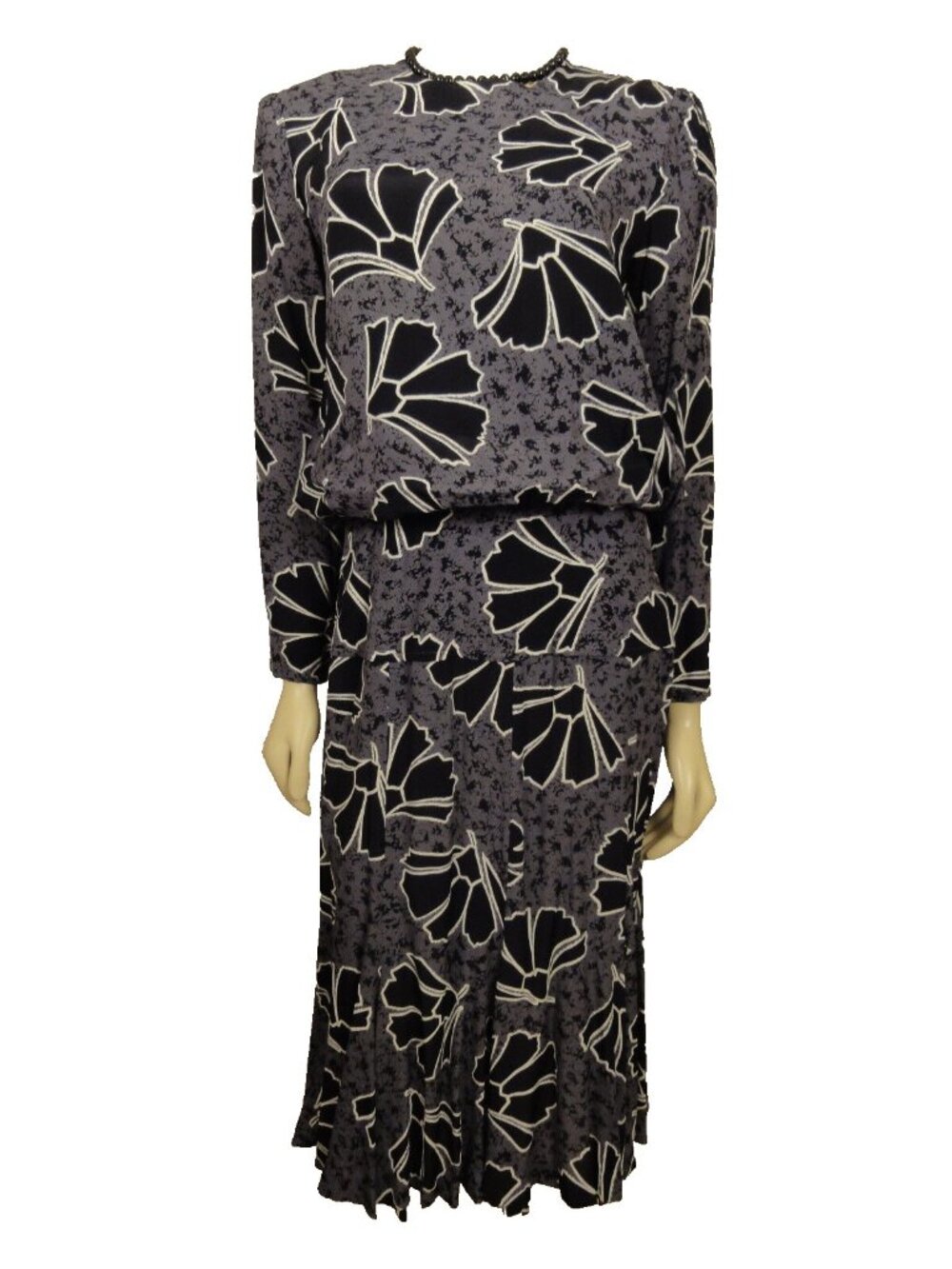 THE KOLLECTION LTD. black and gray Vintage Dress with belt size 6